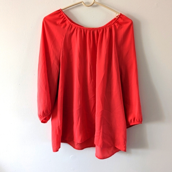 Beautiful XL Coral Peasant Top - Picture 1 of 4